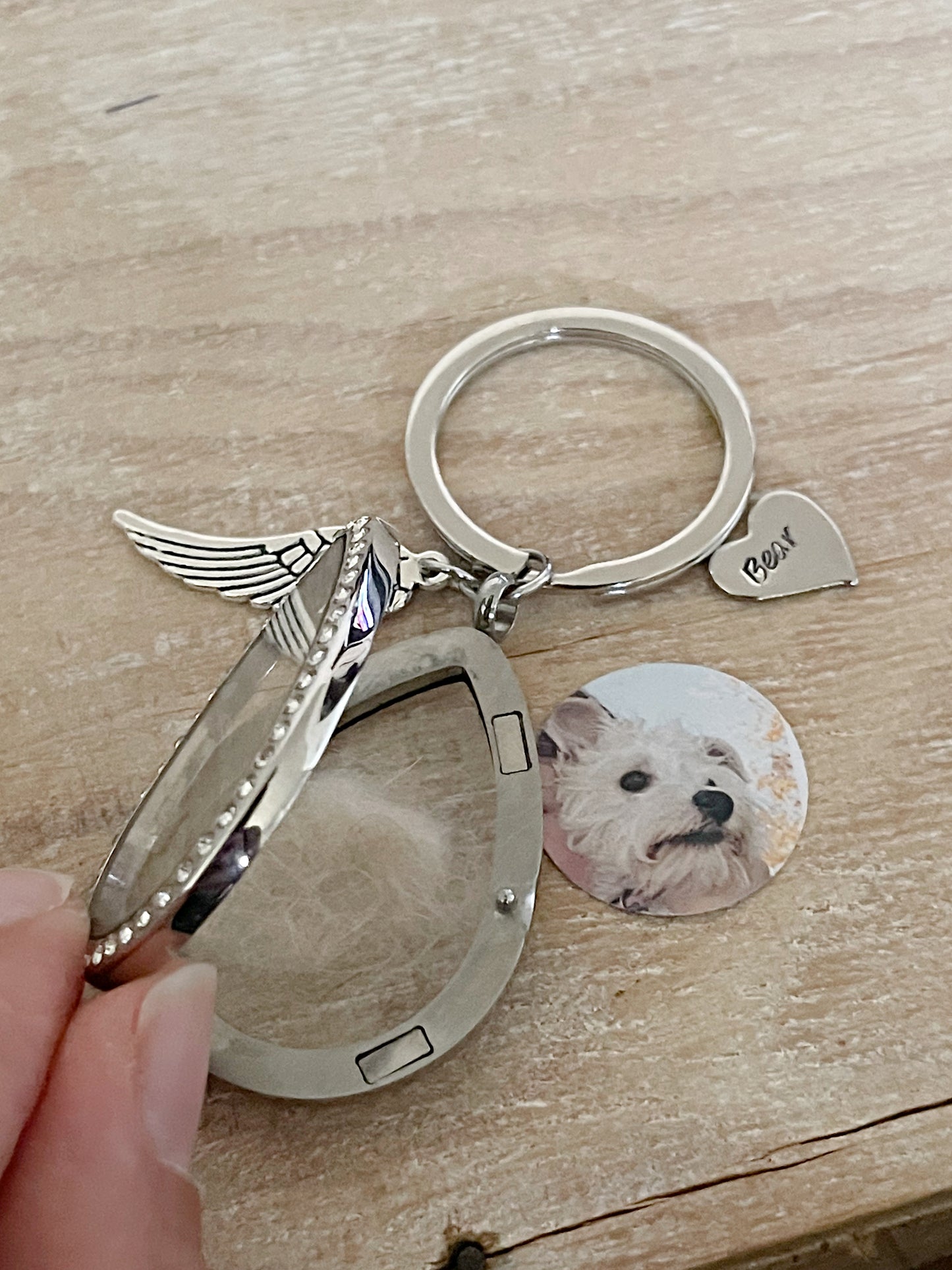 Dog Hair Memorial Keychain, Pet Hair locket, Pet Locket Keyring, Pet Fur Memorial Gift, Dog Hair keepsake, Cat Hair Keepsake, Pet Loss Gifts