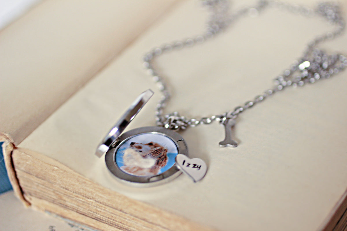 Dog Loss Hair & Ashes Memorial Locket Necklace