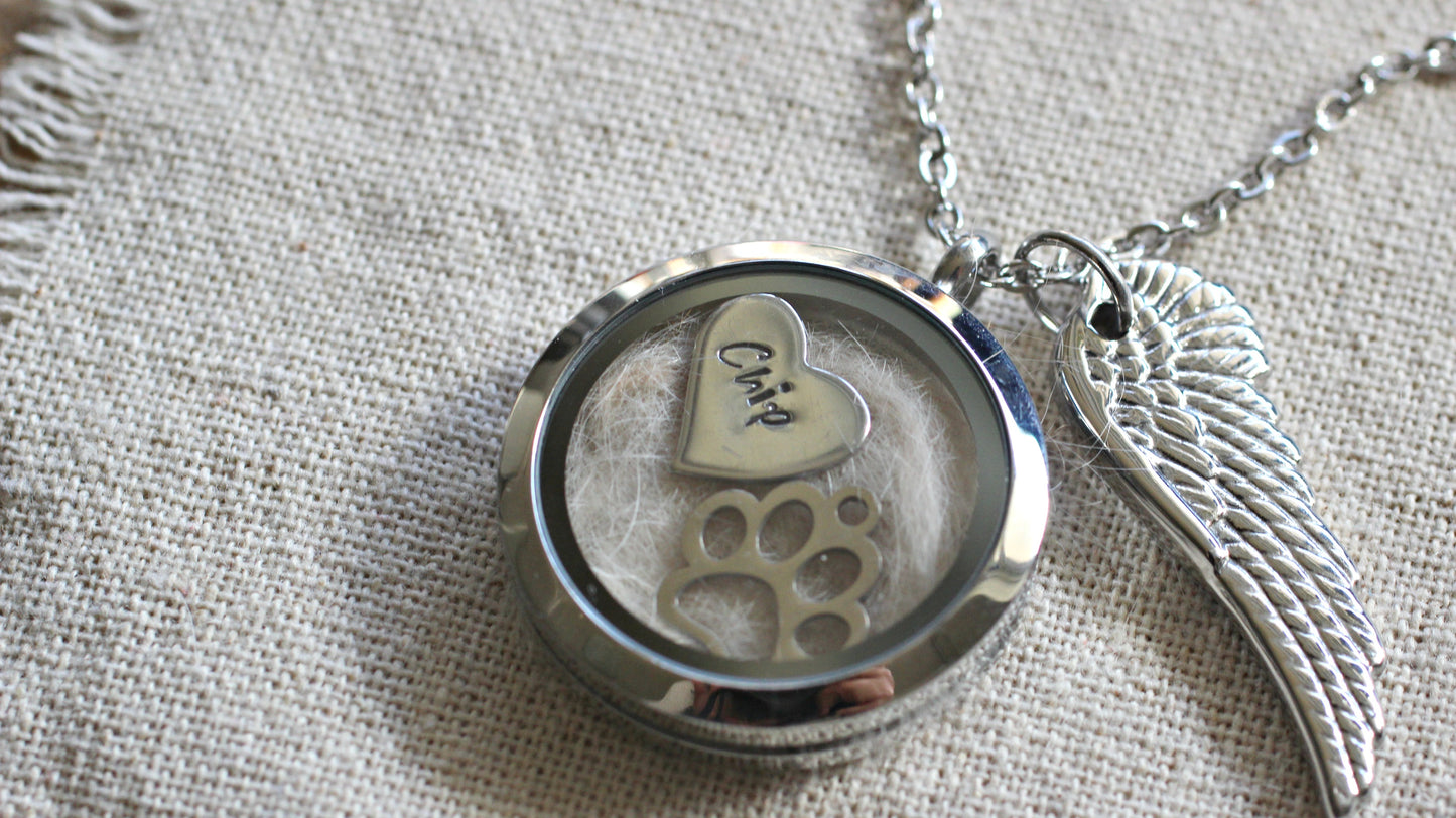 Pet Memorial, Pet Hair Memorial Keepsake, Pet loss Necklace, Dog Hair Keepsake, Pet Fur Keepsake, Memorial Jewelry, Dog Memorial Necklace