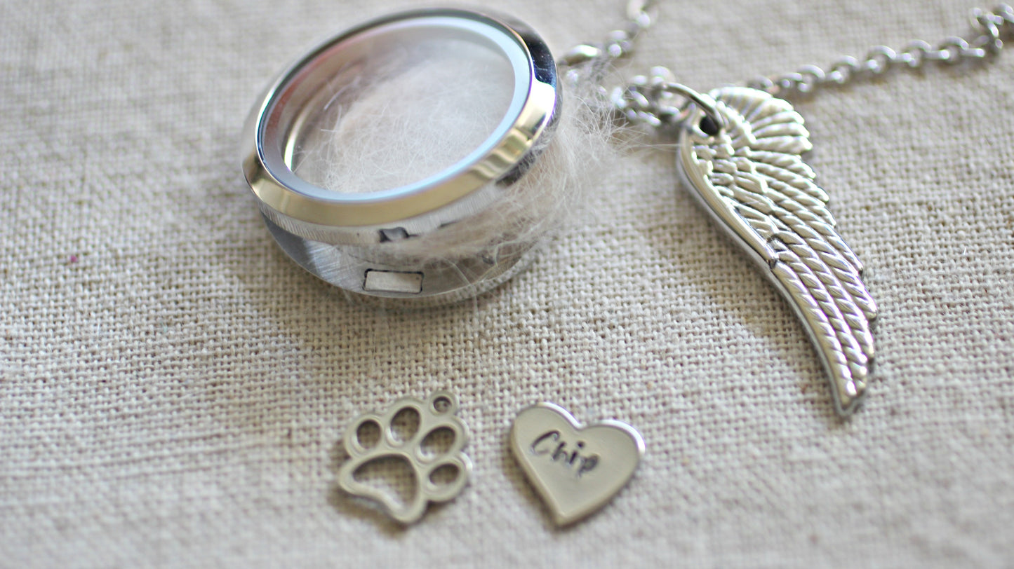 Pet Memorial, Pet Hair Memorial Keepsake, Pet loss Necklace, Dog Hair Keepsake, Pet Fur Keepsake, Memorial Jewelry, Dog Memorial Necklace