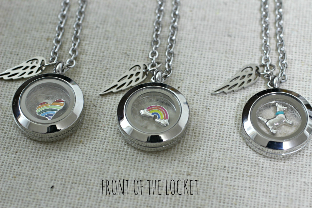 Pet Memorial Gift, Smaller Pet Fur Memory Locket Necklace, DIY Cat or Dog Fur Necklace, Rainbow Bridge Pet Loss Keepsake,Necklace, Pet Grief