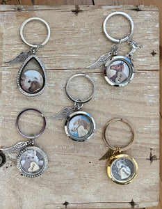 Gold Pet Keychain, Pet Loss, Pet Memorial Gift, Pet Hair locket, Cremation Keepsake, Pet Fur Memorial Gift, Dog Hair Keepsake, Cat Key Ring