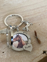 Load image into Gallery viewer, Horse Keyring, Horse Hair Keepsake, Horse Hair Keychain, Memorial Jewellery, Horse Gift for a Girl, Horse Tail Keepsake, Horse Mane Locket