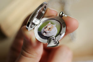 Pet Hamster Necklace, Pet Loss Necklace, Guinea Pig Keepsake, Pet rat memorial gift, Cremation Jewelry, Hamster Lover Gift, Keepsake Locket