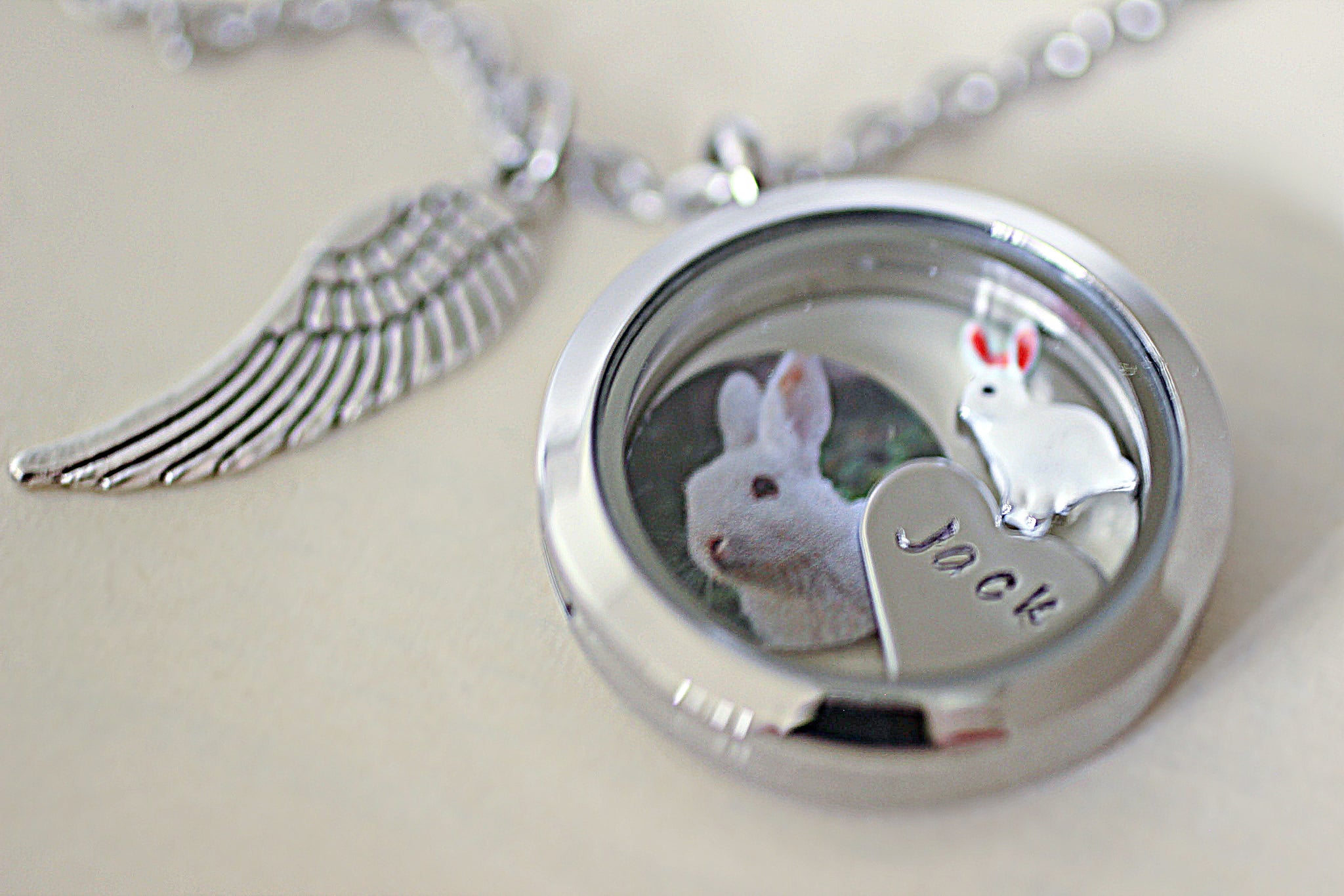 Rabbit memorial necklace deals