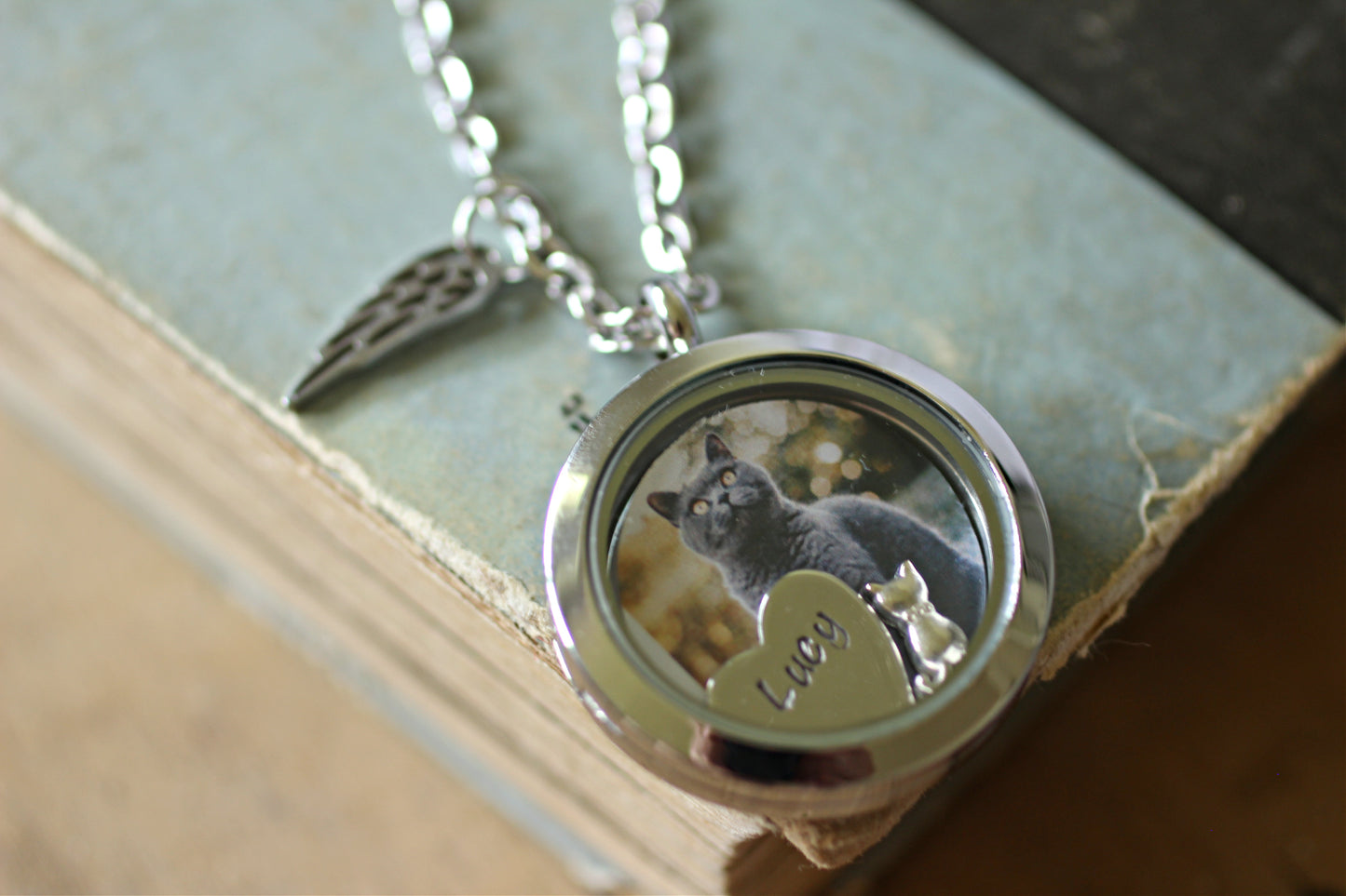 Cat Loss Necklace, Cat Fur Necklace, Cat Fur memorial gift, Cremation Necklace, Memorial Jewelry, Cat Memory Locket Keepsake, Cat Owner Gift