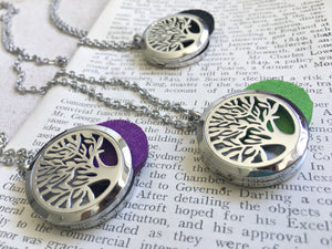 Tree of Life Necklace, Diffuser Locket Necklace, Stainless Steel Essential Oil Necklace, Essential Oil Diffuser, Self Care Gifts