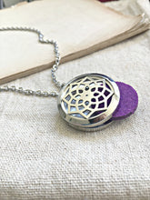 Load image into Gallery viewer, Mandala Locket Diffuser Essential Oil Necklace, Essential Oil Diffuser Necklace, Felt Pad Diffuser Locket Necklace, Meditation Gifts, Calming Lavender Diffuser Pendant