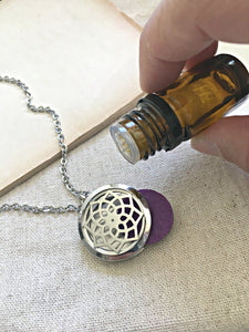 Essential Oil Diffuser Locket Necklace, Wear Your Scent and Choose Your Locket Design, Replaceable Pads Locket Diffuser Natural Calming Necklace