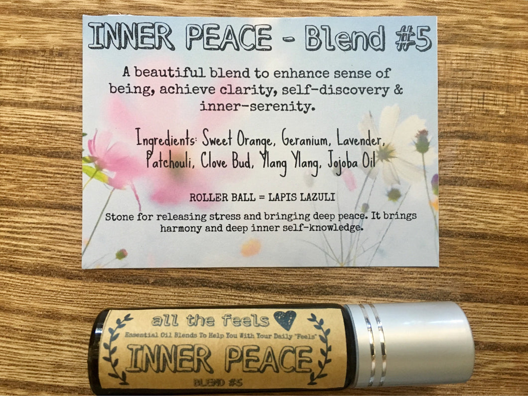 Inner Peace Roll on Balm, Happy Gifts, Essential Oils Roller Bottle, Mind Clearing Roller Ball Pure Essential Oil Blend Lapis Lazuli Roller Bottle
