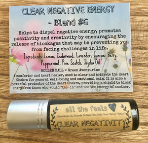 Clear Negativity, Roll on Balm, Self Care Gift, Essential Oils Roller Bottle, Mind Clearing Roller Ball Pure Essential Oil Blend, Roll on