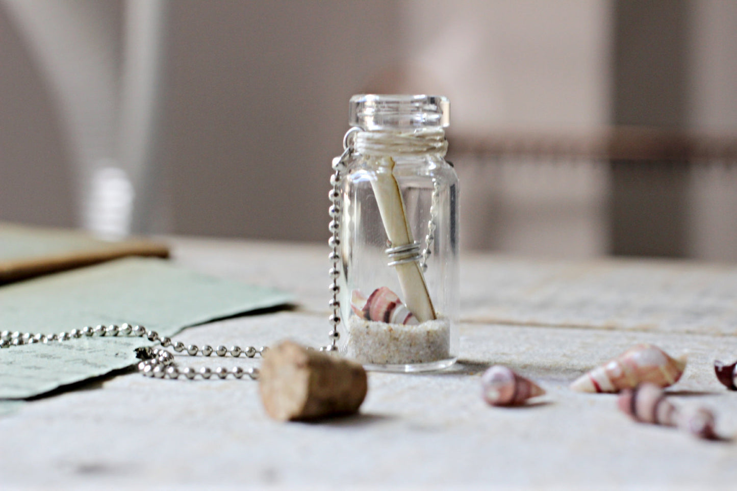 Australian Made Beach Bottle Necklace, Friendship Necklace, Secret Message In A Bottle Necklace, Australian Jewelry, Wholesale Jewelry, Sand