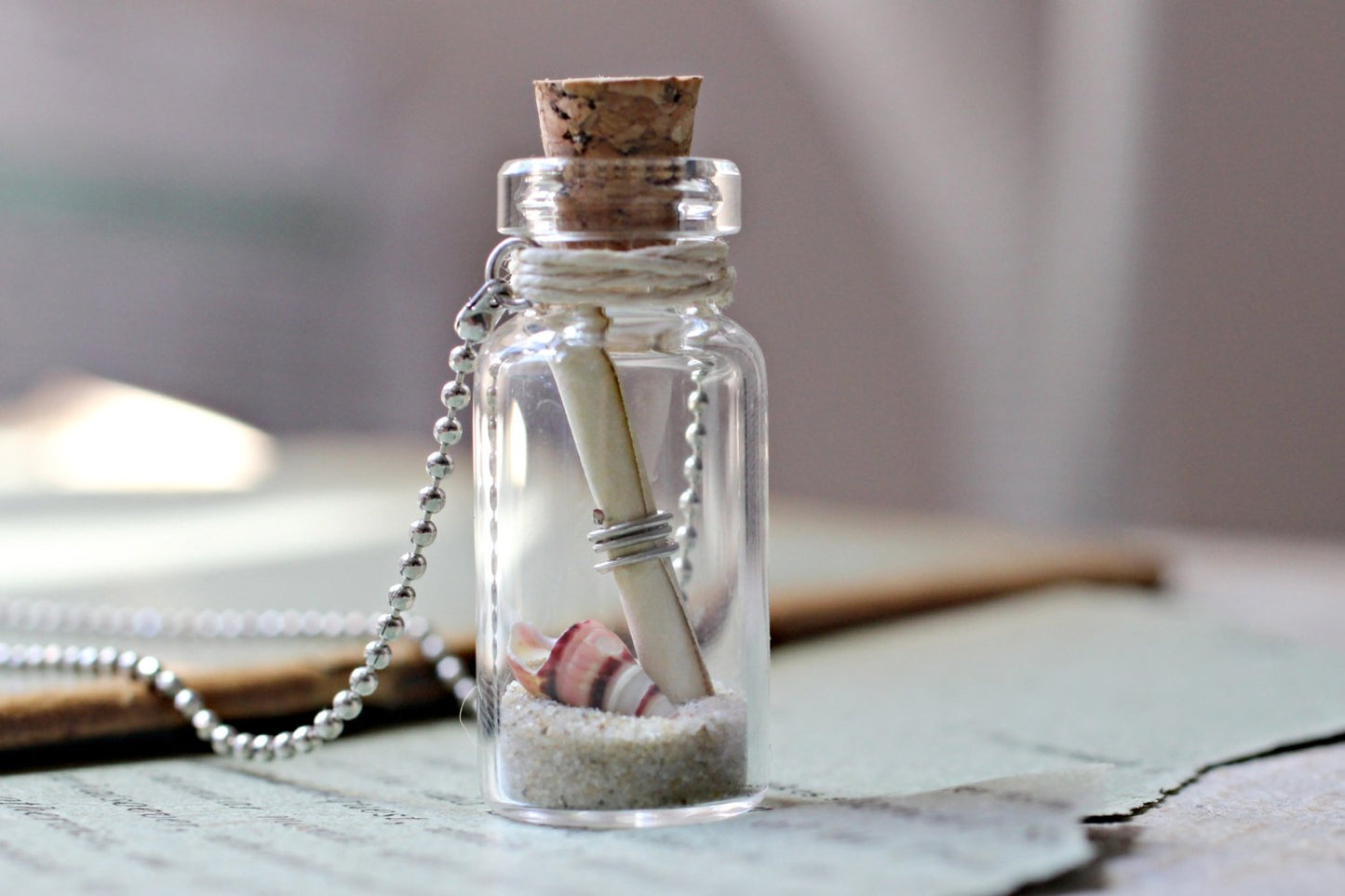 Australian Made Beach Bottle Necklace, Friendship Necklace, Secret Message In A Bottle Necklace, Australian Jewelry, Wholesale Jewelry, Sand