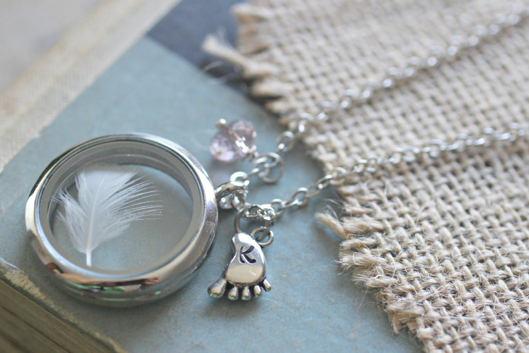 New Mum Jewellery Mom Necklace Floating Locket Baby Keepsake