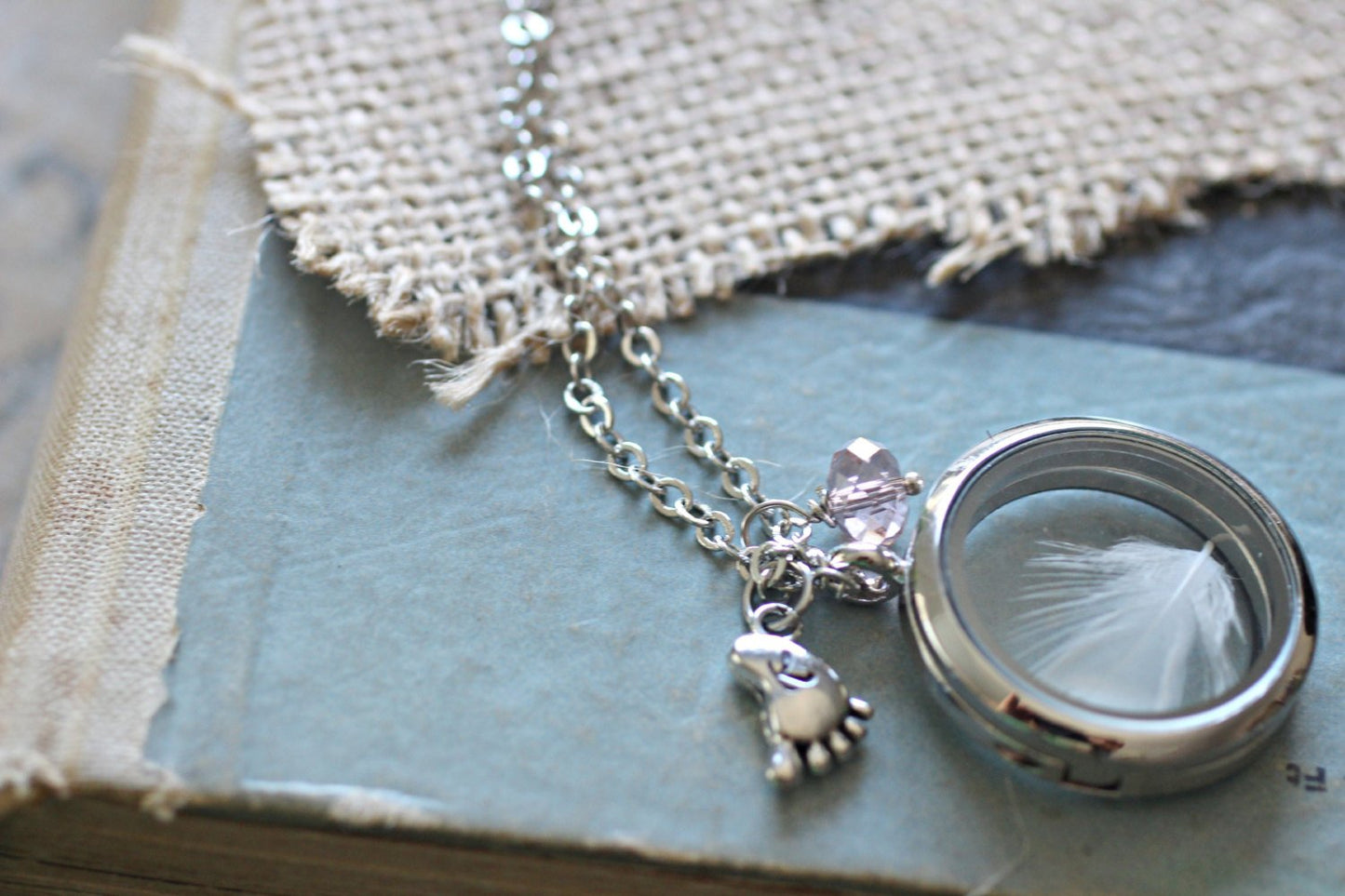 New Mum Jewellery, Mom Necklace, Floating Locket Baby Keepsake,  Baby Boy Gift, Baby Girl Gift, Infant loss jewelry, Lock of Hair Keepsake